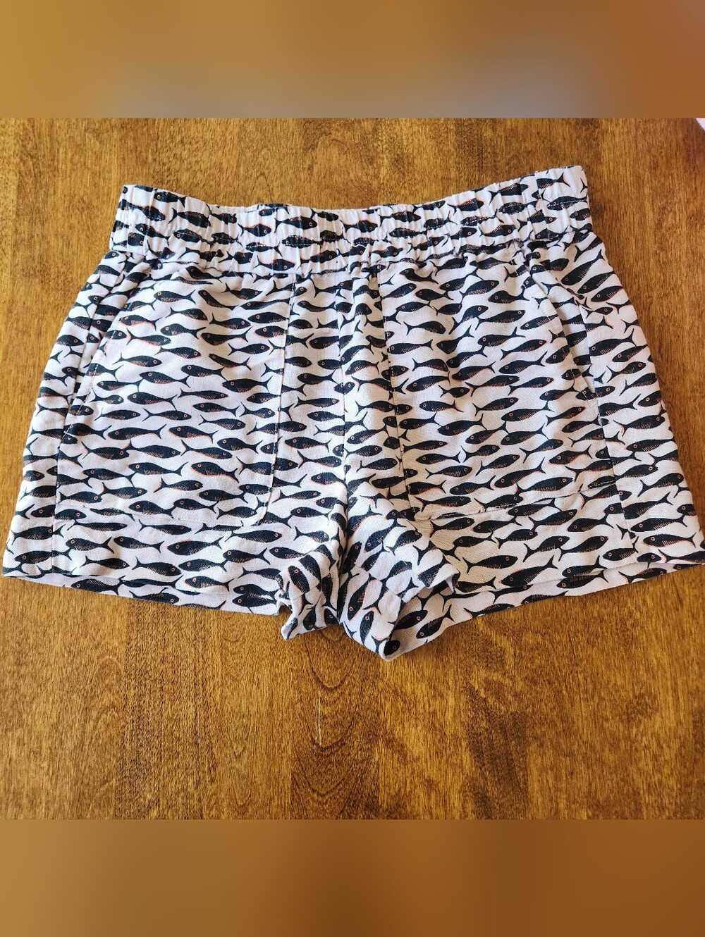 J. Crew Light Pink Fish-Print Linen and Cotton Shorts Size Small
